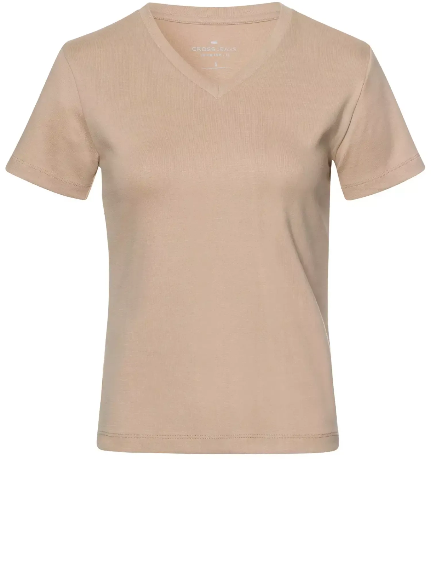 T-shirt damski beżowy 56152-009<Cross Jeans Fashion