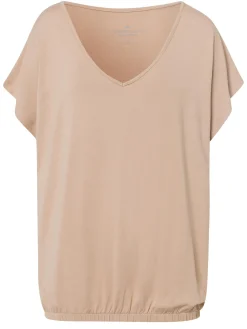 T-shirt damski beżowy 55921-105 LIGHT BEIGE<Cross Jeans Fashion