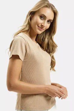 T-shirt damski beżowy 56160-383<Cross Jeans Best