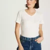 T-shirt damski biały 56152-028<Cross Jeans Online