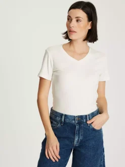 T-shirt damski biały 56152-028<Cross Jeans Online