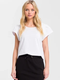 T-shirt damski biały 55964-008<Cross Jeans Fashion