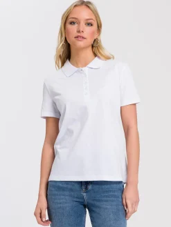 Tshirt damski biały POLO 55926-008<Cross Jeans Best