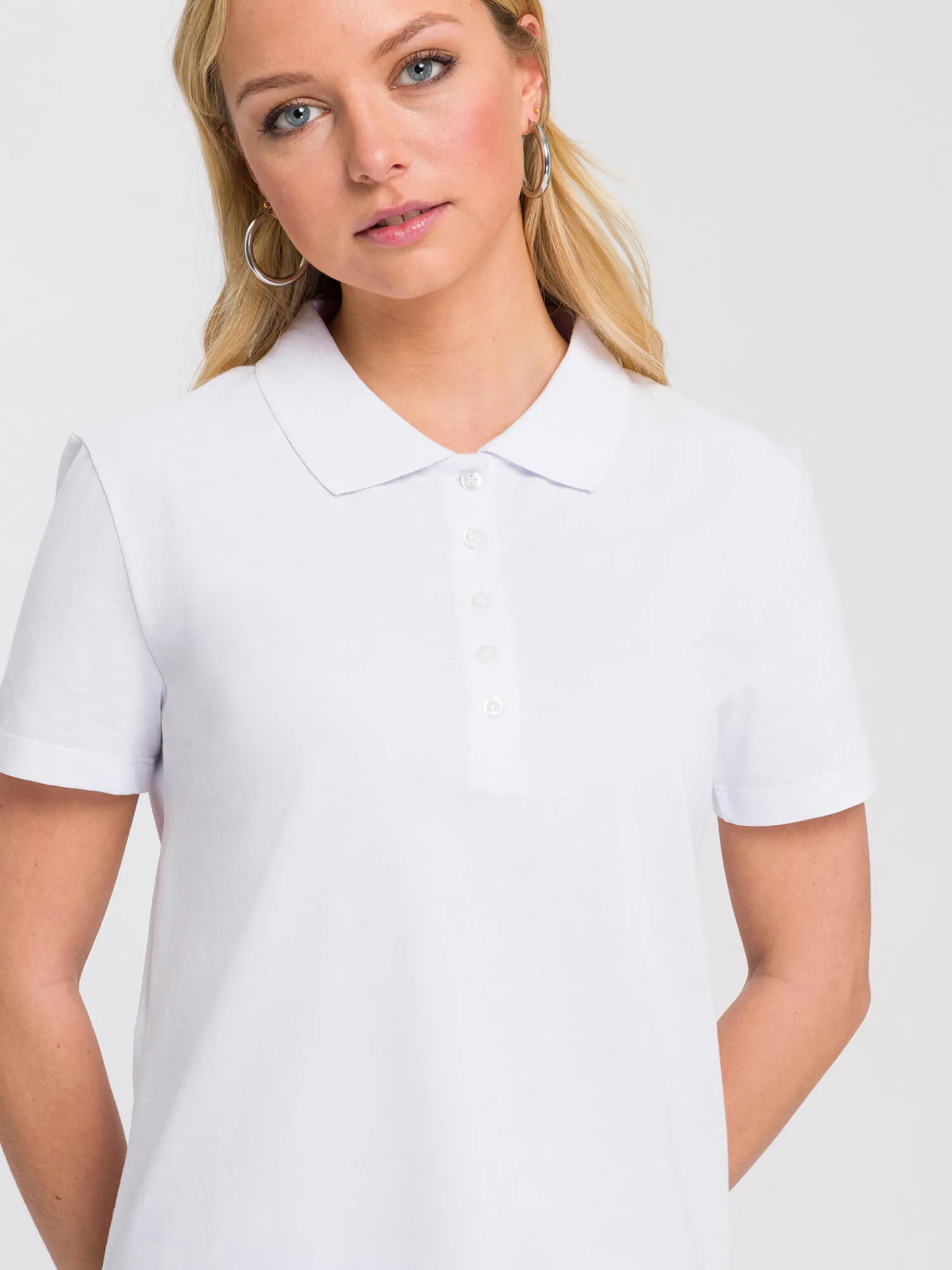 Tshirt damski biały POLO 55926-008<Cross Jeans Best
