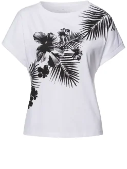 T-shirt damski biały z nadrukiem 56164-008<Cross Jeans Online