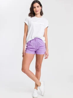T-shirt damski biały z nadrukiem 55938-008<Cross Jeans Discount