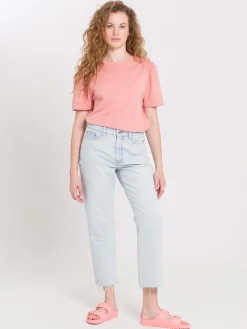 T-shirt damski brzoskwiniowy 55914-303<Cross Jeans New