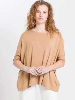 T-shirt damski brązowy OVERSIZE 55925-082 TOBACCO BROWN<Cross Jeans New