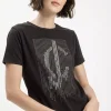 T-shirt damski czarny 56146-020<Cross Jeans Fashion
