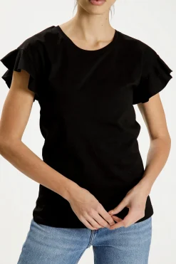 T-shirt damski czarny 55838-020<Cross Jeans Sale