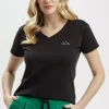 T-shirt damski czarny 56094-020<Cross Jeans Outlet