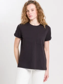 T-shirt damski czarny 55887-020<Cross Jeans Discount