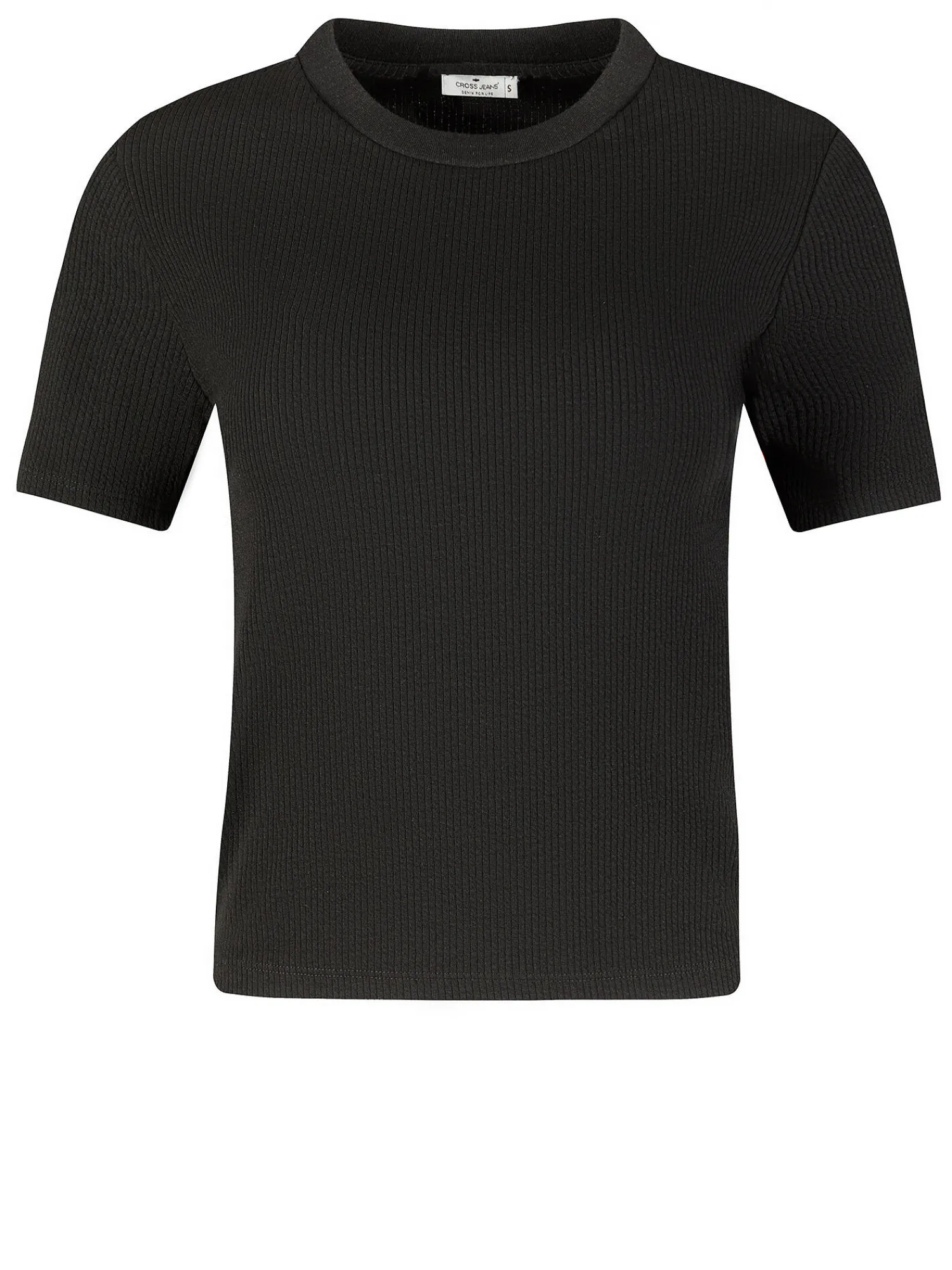 T-shirt damski czarny 55960-020<Cross Jeans Fashion