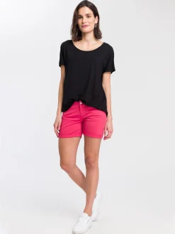 T-shirt damski czarny OVERSIZE 55924-020<Cross Jeans Online