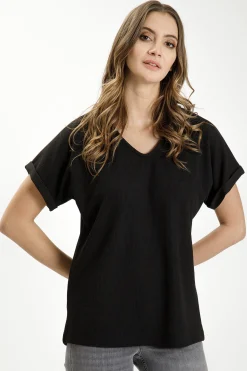 T-shirt damski czarny oversize 55944-020<Cross Jeans New