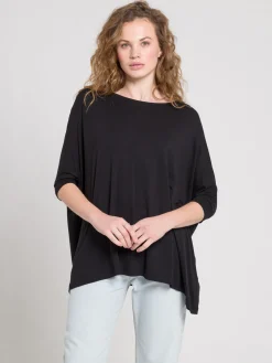 T-shirt damski czarny OVERSIZE 55925-020<Cross Jeans Outlet