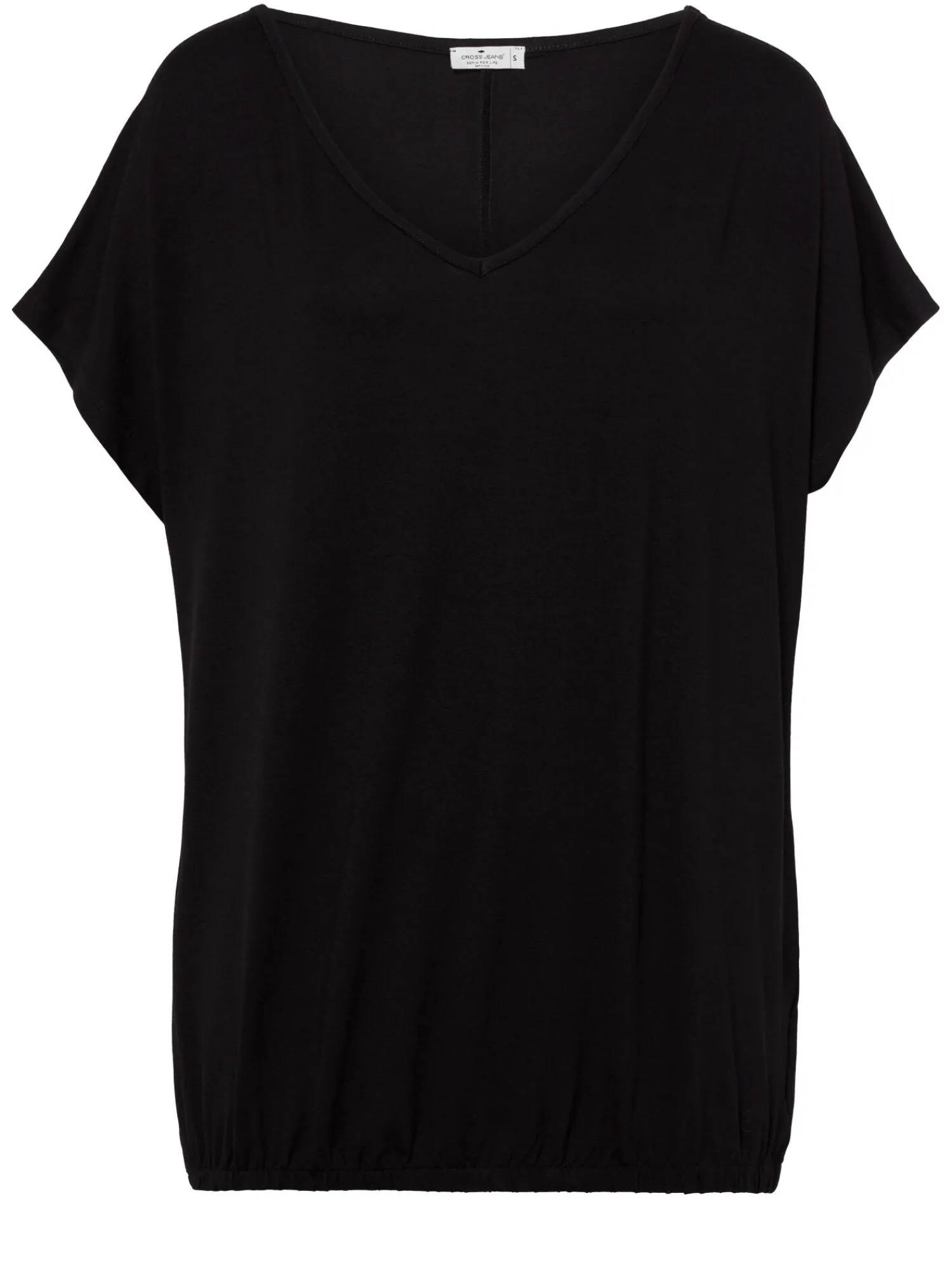 T-shirt damski czarny oversize 55921-020<Cross Jeans Online