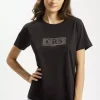 T-shirt damski czarny z nadrukiem 56145-020<Cross Jeans New
