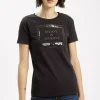 T-shirt damski czarny z nadrukiem 56147-020<Cross Jeans Hot
