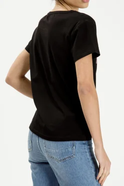 T-shirt damski czarny z nadrukiem 55864-020<Cross Jeans Best