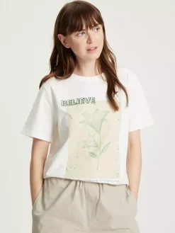 T-shirt damski z nadrukiem 56068-028<Cross Jeans Fashion