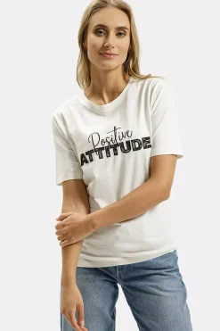 T-shirt damski z nadrukiem 56151-028<Cross Jeans Clearance