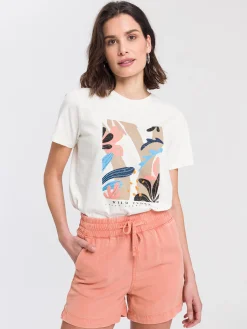T-shirt damski z nadrukiem 55935-028<Cross Jeans Best