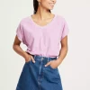 T-shirt damski fioletowy 56074-012<Cross Jeans Discount