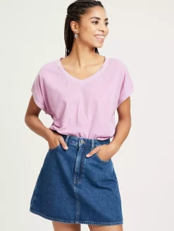 T-shirt damski fioletowy 56074-012<Cross Jeans Discount