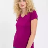 T-shirt damski fioletowy 55152-036<Cross Jeans Online