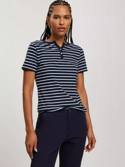 T-shirt damski granatowy w paski 56193-001<Cross Jeans Sale