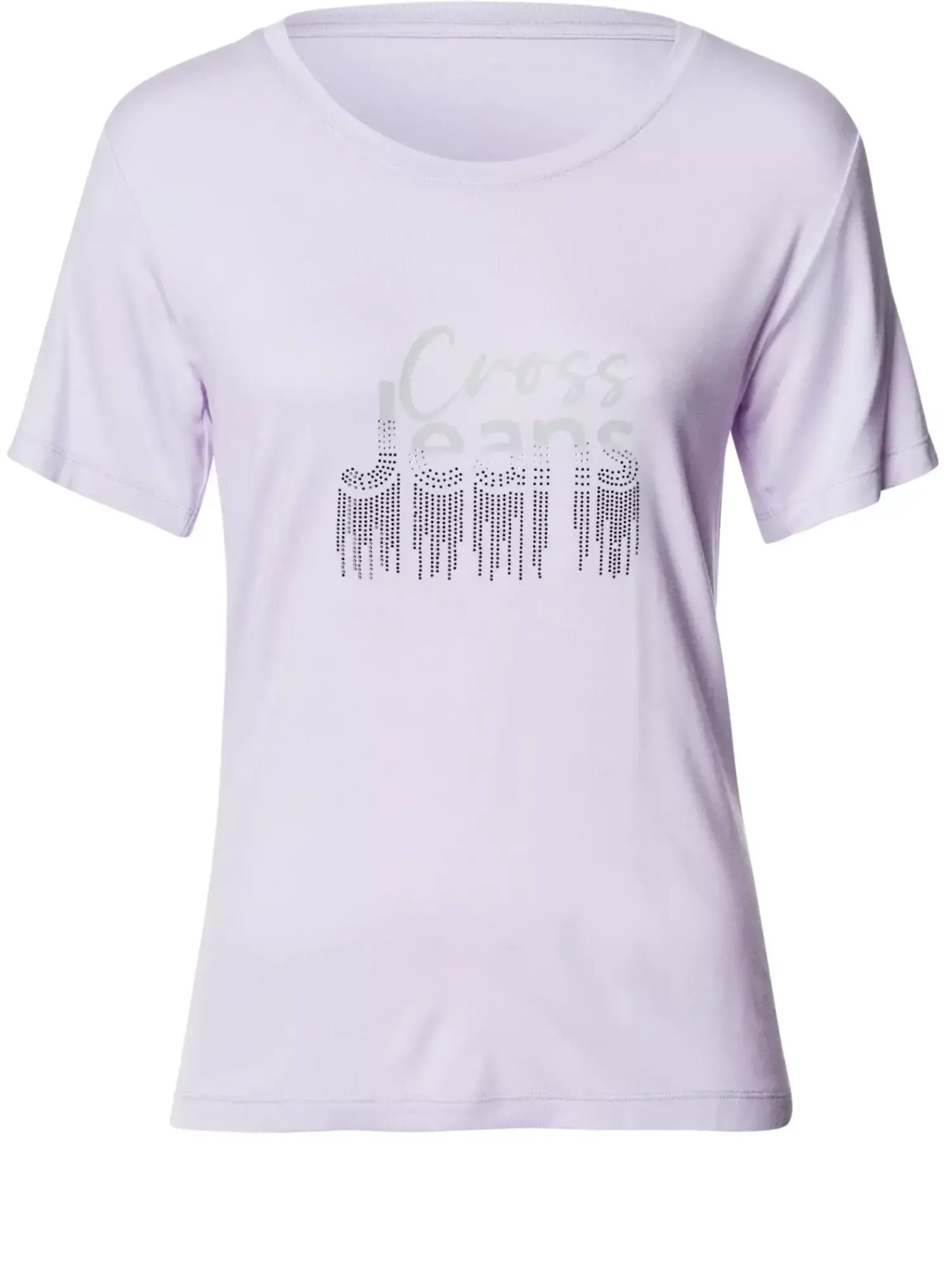 T-shirt damski jasnofioletowy z nadrukiem 56177-654 LIGHT LAVANDER<Cross Jeans Clearance