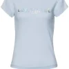 T-shirt damski jasnoniebieski z nadrukiem 56176-071 LIGHT BLUE<Cross Jeans Online