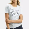 T-shirt damski jasnoniebieski 56210-071 LIGHT BLUE<Cross Jeans Online