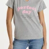 T-shirt damski szary z nadrukiem 55867-004 GREY MELANGE<Cross Jeans New