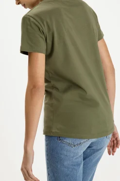 T-shirt damski zielony z nadrukiem 55871-002<Cross Jeans New