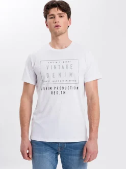 T-shirt męski 15693-008<Cross Jeans Clearance