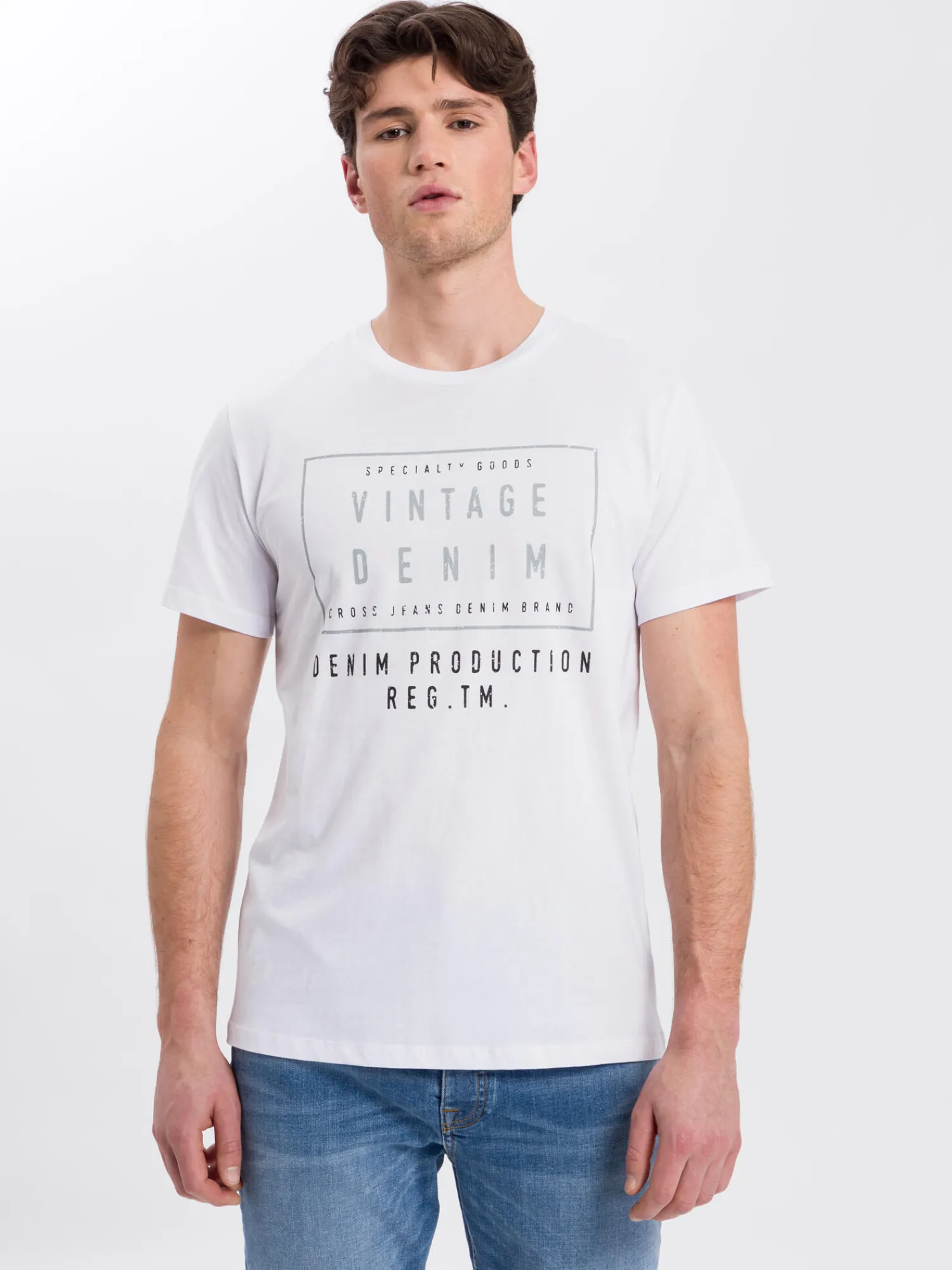 T-shirt męski 15693-008<Cross Jeans Clearance