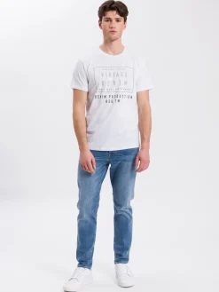 T-shirt męski 15693-008<Cross Jeans Clearance