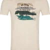 T-shirt męski beżowy 15774-009<Cross Jeans Clearance