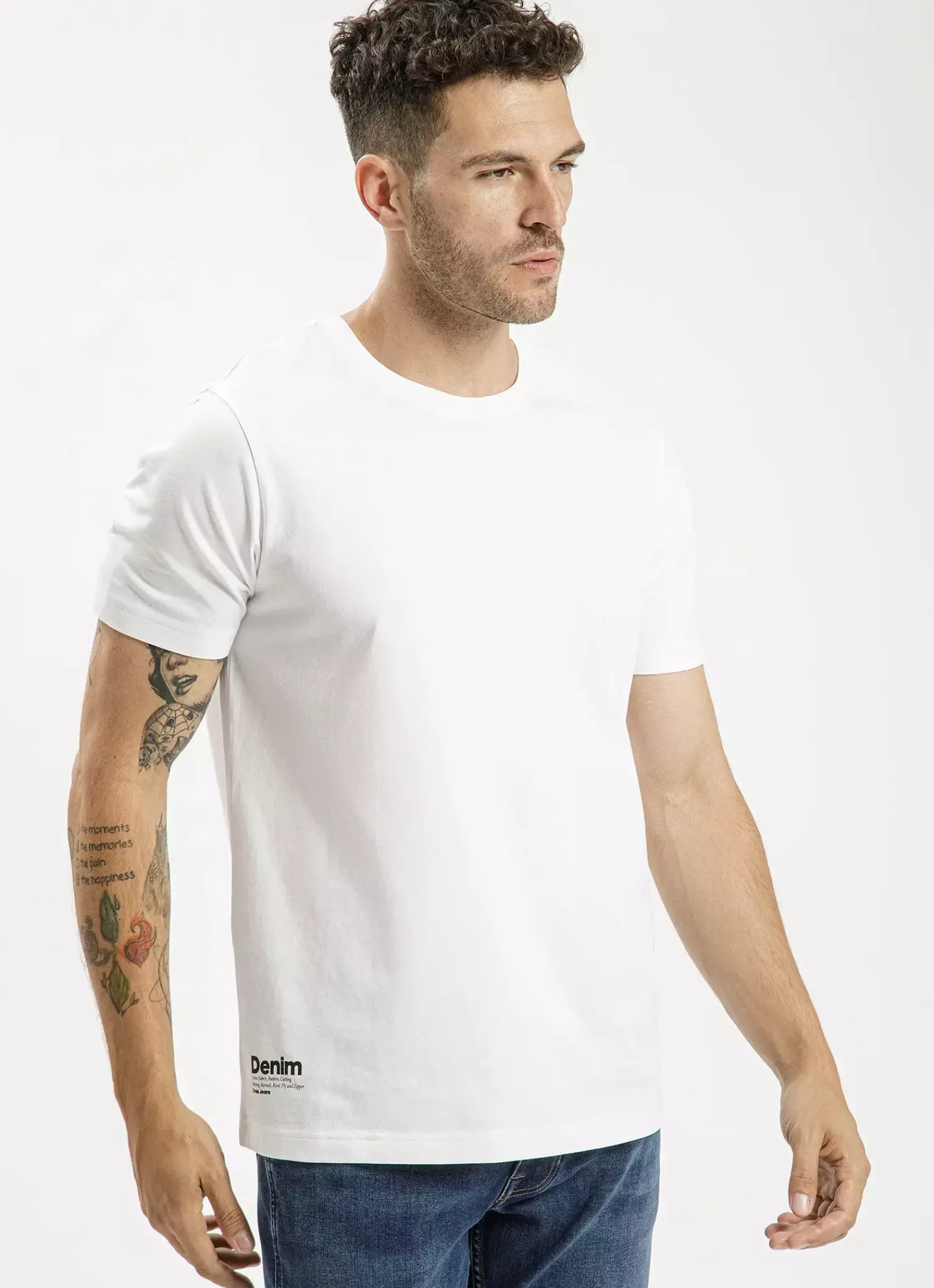 T-shirt męski biały 16013-008<Cross Jeans Sale