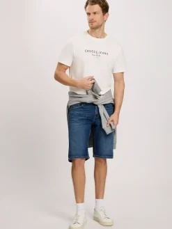 T-shirt męski biały 16093-008<Cross Jeans Sale