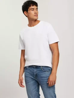 T-shirt męski biały basic 15250-008<Cross Jeans New