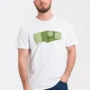 T-shirt męski biały z nadrukiem 15803-008<Cross Jeans Discount
