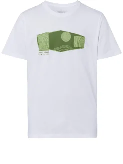 T-shirt męski biały z nadrukiem 15803-008<Cross Jeans Discount