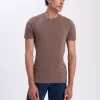 T-shirt męski brązowy 15772-187<Cross Jeans Fashion