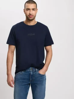 T-shirt męski granatowy 16056-001<Cross Jeans Sale
