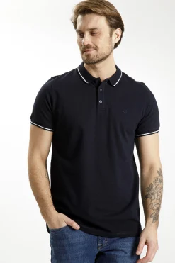 T-shirt męski granatowy polo 15295-001<Cross Jeans Clearance