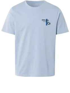 T-shirt męski jasnoniebieski 16058-071 LIGHT BLUE<Cross Jeans Outlet