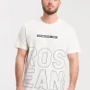 T-shirt męski jasny z nadrukiem 15788-028<Cross Jeans New